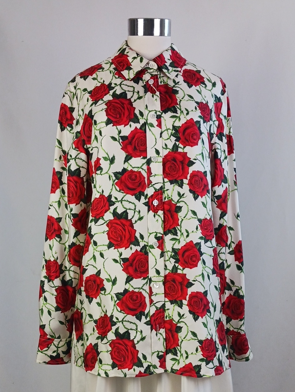 ALEXANDER WANG NWT ROSE PRINT SILK BLOUSE